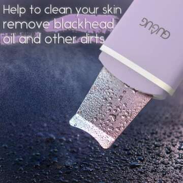 GUGUG Skin Scrubber Face Spatula, 4 Modes Skin Spatula Blackhead Remover Pore Cleaner-Purple