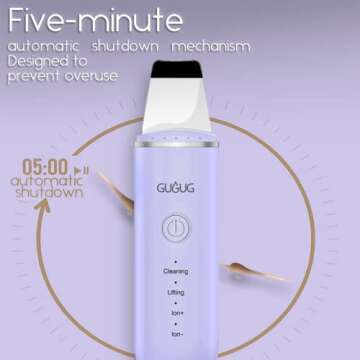 GUGUG Skin Scrubber Face Spatula, 4 Modes Skin Spatula Blackhead Remover Pore Cleaner-Purple