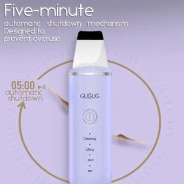GUGUG Skin Scrubber Face Spatula, 4 Modes Skin Spatula Blackhead Remover Pore Cleaner-Purple