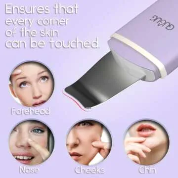 GUGUG Skin Scrubber Face Spatula, 4 Modes Skin Spatula Blackhead Remover Pore Cleaner-Purple