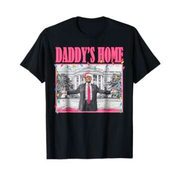 Trump Pink 2024 Take America Back Daddy's Home Christmas T-Shirt