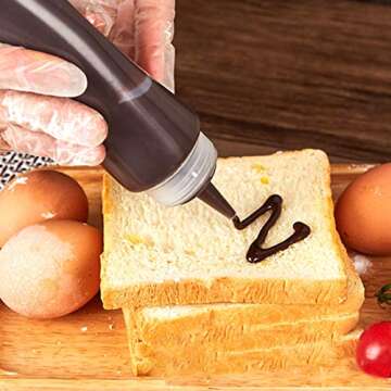 Bekith 12 pack 12 Oz Plastic Squeeze Condiment Bottles with Twist On Cap Lids and Discrete Measurements, Wide Mouth Empty Squirt Bottle For Sauce, Ketchup, BBQ, Dressing, Paint