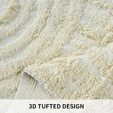 Boho Runner Rug 2'x4.3' Cotton Hand Woven Area Rug with Tassels Machine Washable Rainbow Rug Farmhouse Kitchen Rugs Hallway Runner Rug Carpet for Laundry Bedroom Living Room Kitchen