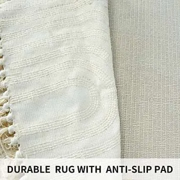 Boho Runner Rug 2'x4.3' Cotton Hand Woven Area Rug with Tassels Machine Washable Rainbow Rug Farmhouse Kitchen Rugs Hallway Runner Rug Carpet for Laundry Bedroom Living Room Kitchen