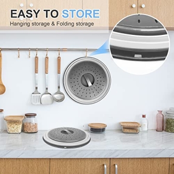 LekDrok 10 Inch Microwave Cover & Collapsible Mat for Kitchen