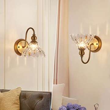 TLOLGT 2-Pack Modern Wall Sconces Gold Bathroom Vanity Lighting Fixtures Beautiful Wall Light Set of...