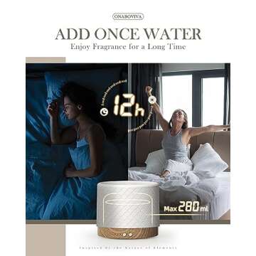 Essential Oil Diffuser, Aesthetic Ceramic Diffusers for Essential Oils,Ultrasonic 280ml Aroma Fragrance Diffuser with Cool Mist Humidifier Deffuser for Home,Office,Yoga,Bathroom,Modern Commercial