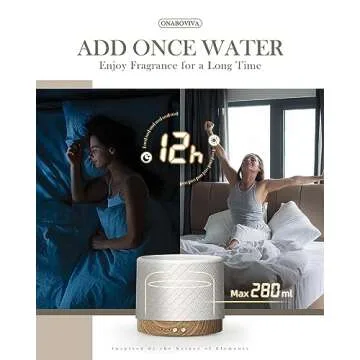 Essential Oil Diffuser, Aesthetic Ceramic Diffusers for Essential Oils,Ultrasonic 280ml Aroma Fragrance Diffuser with Cool Mist Humidifier Deffuser for Home,Office,Yoga,Bathroom,Modern Commercial