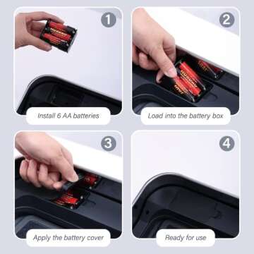 ELPHECO Stainless Steel Kitchen Trash Can, 13 Gallon Motion Sensor Kitchen Garbage Can with 3 Compartment, Automatic Trash Can with Bins