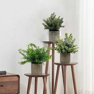 Zcaukya Small Potted Artificial Plants for Home Decor