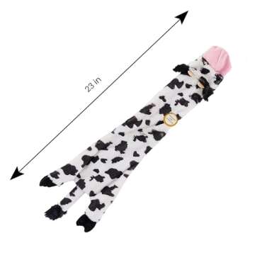 SPOT Skinneeez Crinklers | Stuffless Dog Toys with Squeaker For Small Dogs | Crinkle Toy For Small Puppies | 23" | Cow Design | By Ethical Pet