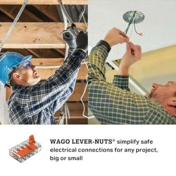 221-415 | WAGO Lever-Nuts® Splicing Connector | for Solid and Stranded Conductors | 5-Conductor with Operating levers | 24-12 AWG | Transparent housing | [Box of 25 Pieces]