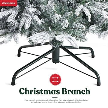 EZCHEER 6FT Pre-lit Snow Flocked Christmas Tree with Lights