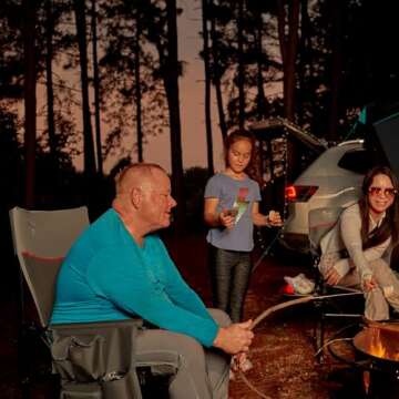 TIMBER RIDGE Oversized Heated Camping Chair for Outdoor Sports, High Back Padded Lawn Chair for Adults, Supports Up to 500lbs with Cup Holder, Side Pocket (Power Bank not Included)