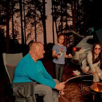 TIMBER RIDGE Oversized Heated Camping Chair for Outdoor Sports, High Back Padded Lawn Chair for Adults, Supports Up to 500lbs with Cup Holder, Side Pocket (Power Bank not Included)