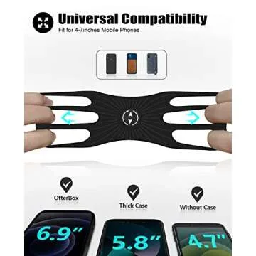 Acrhkoor Bike Phone Holder, 360° Rotatable Adjustable Detachable Motorcycle Phone Mount, Universal Silicone Phone Holder Compatible with iPhone 13 12 11 Pro Max/XR/XS/8/7/6 Plus, Samsung (4.0"-7.0")