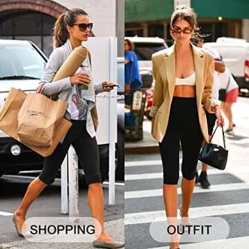 FULLSOFT Women's Knee Length Leggings-High Waisted Capri Pants Biker Shorts for Women Yoga Workout Exercise Short Casual Summer(3 Pack Capri Biack,Black,Black,Small-Medium)