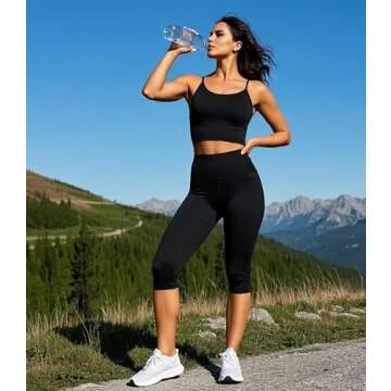 FULLSOFT Women's Knee Length Leggings-High Waisted Capri Pants Biker Shorts for Women Yoga Workout Exercise Short Casual Summer(3 Pack Capri Biack,Black,Black,Small-Medium)