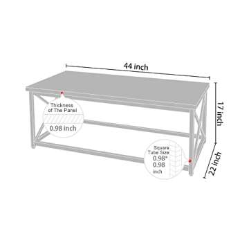 AZL1 Life Concept Modern Coffee Table for Living Room Center Table with Metal Frame, Glossy White
