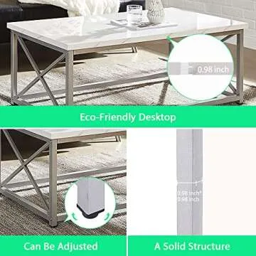 AZL1 Modern Coffee Table with Glossy White Finish