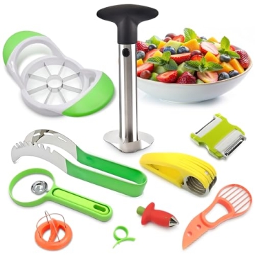 10 Pcs Set of Kitchen Fruit Cutters and Corers - Perfect for Slicing and Dicing