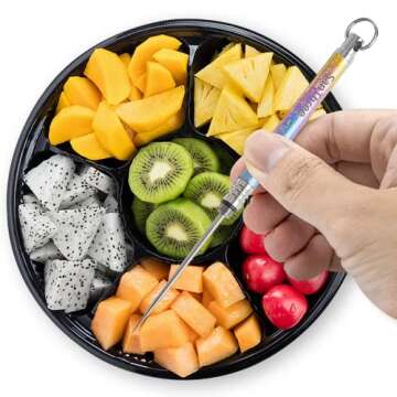 SanThree Titanium Toothpick EDC Tool, Portable Reusable Metal Toothpicks Gifts for Women Men Girlfriend Boyfriend, Multicolor