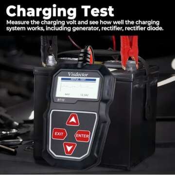 Visdector BT10 Car Battery Tester 12V 100-2000 CCA Digital Battery Load Tester, Automotive Alternator Starter Tester, Auto Battery Analyzer for Car, SUV, Light Truck, Boat