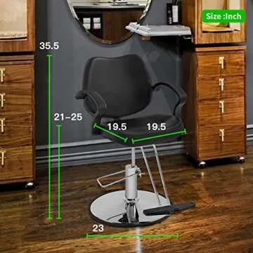 Comfortable Heavy-Duty Salon Chair with Adjustable Height