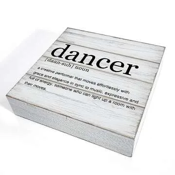 Dancer Gifts Wooden Box Sign - Rustic 5x5 Decor Gift