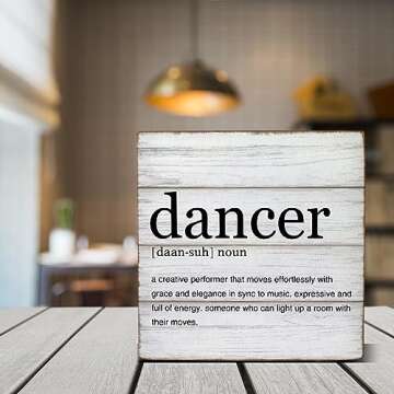 Dancer Gifts Wooden Box Sign - Rustic 5x5 Decor Gift