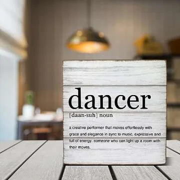 Dancer Gifts Wooden Box Sign - Rustic 5x5 Decor Gift