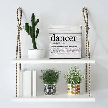 Dancer Gifts Wooden Box Sign - Rustic 5x5 Decor Gift