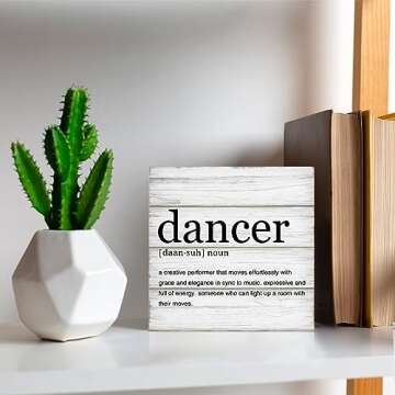 Dancer Gifts Wooden Box Sign - Rustic 5x5 Decor Gift