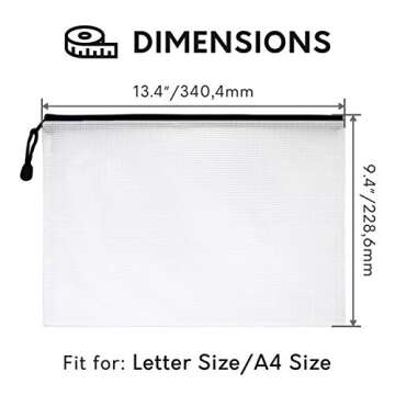 Document Holder Black 30-Pack, Black - Large Stylish Multipurpose Organizer Folder for School Supplies, Business Papers, Files and More - Clear Mesh Weatherproof Protection Storage Sheet