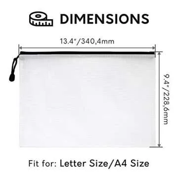 Document Holder Black 30-Pack, Black - Large Stylish Multipurpose Organizer Folder for School Supplies, Business Papers, Files and More - Clear Mesh Weatherproof Protection Storage Sheet