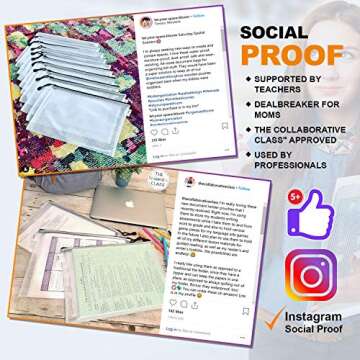 Document Holder Black 30-Pack, Black - Large Stylish Multipurpose Organizer Folder for School Supplies, Business Papers, Files and More - Clear Mesh Weatherproof Protection Storage Sheet