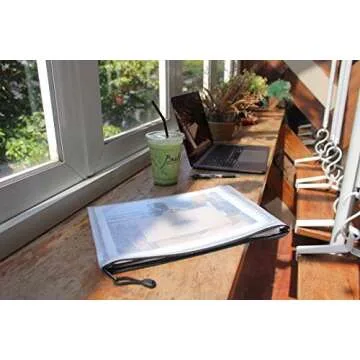 Document Holder Black 30-Pack, Black - Large Stylish Multipurpose Organizer Folder for School Supplies, Business Papers, Files and More - Clear Mesh Weatherproof Protection Storage Sheet