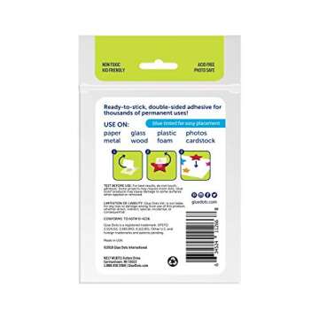 Premium Permanent Glue Dots - Instant Bonding, 60 Count, Nontoxic