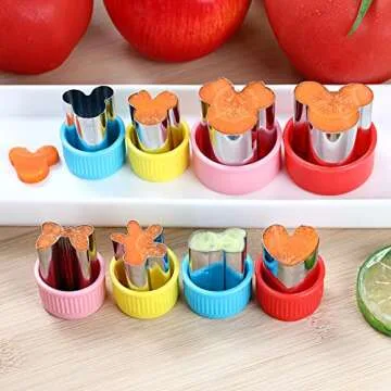 Elfkitwang Minnie Themed Cookie Cutters Set,Minnie Head Cartoons Shapes Cookie Cutter for Kids Sandwich Cakes Biscuits Vegetables Fruit Cutters Baking Mold(Assorted Sizes)