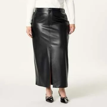 The Drop Women's Larissa Vegan Leather Maxi Skirt