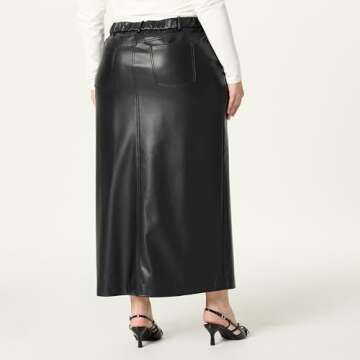 The Drop Women's Larissa Vegan Leather Maxi Skirt