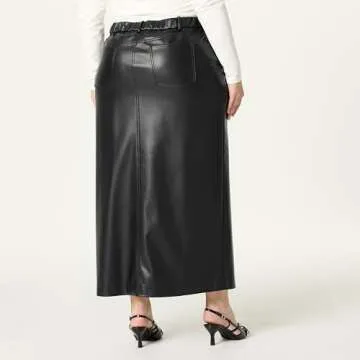 The Drop Women's Larissa Vegan Leather Maxi Skirt