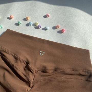 TomTiger Women's Yoga Pants High Waisted Workout Yoga Leggings for Women Butt Lifting Tummy Control Booty Tights (Dandelion Brown, L)