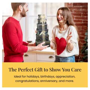 Broadway Basketeers Gourmet Food Gift Basket 6 Box Tower for Birthdays – Curated Snack Box, Sweet ...