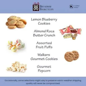 Broadway Basketeers Gourmet Food Gift Basket 6 Box Tower for Birthdays – Curated Snack Box, Sweet and Savory Treats for Parties, Best Wishes, Birthday Presents for Women, Men, Mom, Dad, Her, Him,