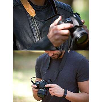 Personalized Leather Camera Strap - Custom Photo Gift