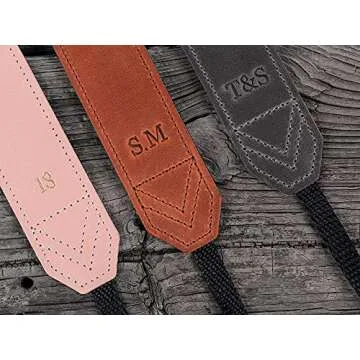 Personalized Leather Camera Strap - Custom Photo Gift