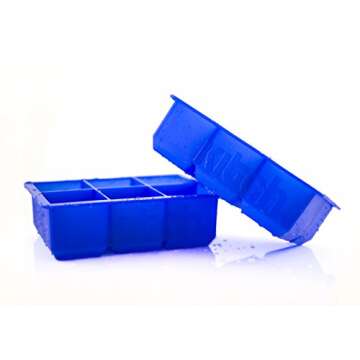 Large Cube Silicone Ice Tray, 2 Pack by Kitch, Giant 2 Inch Ice Cubes Keep Your Drink Cooled for Hou...
