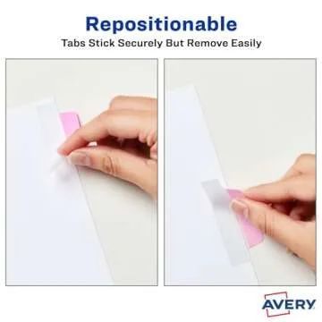 Avery Margin Ultra Tabs, 2.5" x 1", 2-Side Writable, Assorted Pastel Colors, 24 Repositionable Tabs (74769)