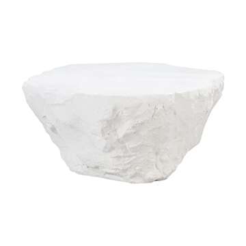 Tov Furniture Crag White Concrete Coffee Table